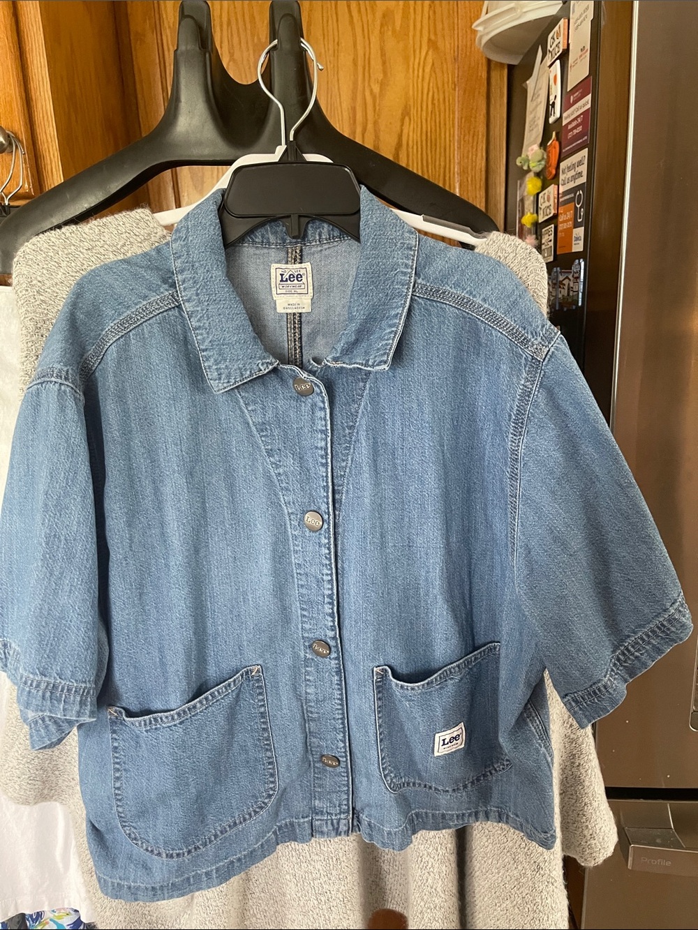 Lee Short Sleeve Denim Chore Jacket in XL Blue